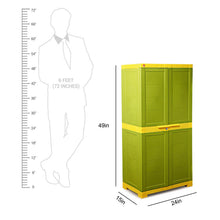 Load image into Gallery viewer, Cello Novelty Big Cupboard with 3 Shelves (Green and Yellow) - Home Decor Lo