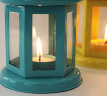 Load image into Gallery viewer, Tied Ribbons Tealight Holder Hanging Lantern Set of 2 (6 inch X 3.7 inch), Multicolour - Home Decor Lo