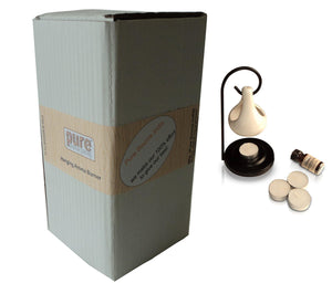Pure Source India Aroma Set with 10 ML Aroma Oil and 4 Tea Light Candles, Relaxing Fragnance, White - Home Decor Lo