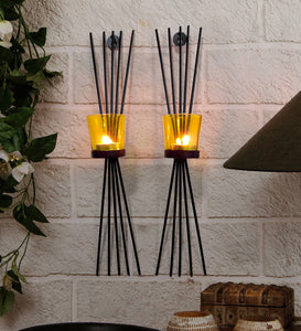 Tied Ribbons Tea Light Candles Holder (Black) - Home Decor Lo