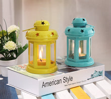 Load image into Gallery viewer, Tied Ribbons Tealight Holder Hanging Lantern Set of 2 (6 inch X 3.7 inch), Multicolour - Home Decor Lo