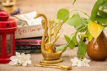 Load image into Gallery viewer, Articia Metal Swan Dessert Spoon Holder Duck Shaped Stand Decorative Dinning Table Item Showpiece (8X5X17 cm, Gold) - Home Decor Lo