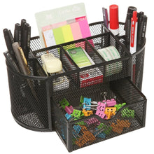 Load image into Gallery viewer, Callas Metal Mesh Desk Organizer, Black - Home Decor Lo