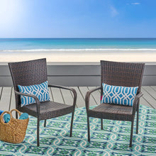 Load image into Gallery viewer, Christopher Knight Home 278771 Stackable Outdoor Contemporary Wicker Stacking Chairs (Set of 2), Multi-Brown - Home Decor Lo