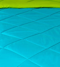 Load image into Gallery viewer, Microfibre Reversible Single Comforter:  Aqua Blue & Olive Green - Home Decor Lo