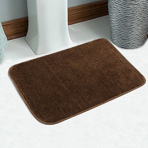 Saral Home Soft Microfiber Brown Small Anti Slip Bathmat Set of 2, 35X50cm - Home Decor Lo