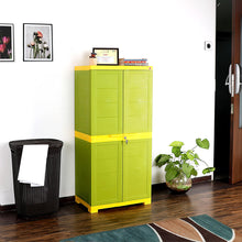 Load image into Gallery viewer, Cello Novelty Big Cupboard with 3 Shelves (Green and Yellow) - Home Decor Lo