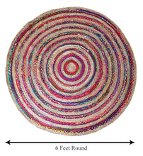 Load image into Gallery viewer, Boho Cotton and Jute Braided Floor Rug - Home Decor Lo