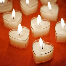 Load image into Gallery viewer, Heart Shaped White Scented Tea Light Candles | Pack of 10