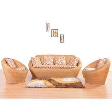 Load image into Gallery viewer, Cane 5-Seater Sofa Set with Cushions: Brown - Home Decor Lo