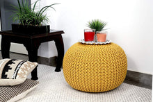 Load image into Gallery viewer, Tanishkam Home Décor Pouffe for Living Room: Yellow - Home Decor Lo