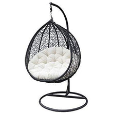 Load image into Gallery viewer, Rattan Hanging Egg Swing Chair With Cushion & Hook: Black - Home Decor Lo