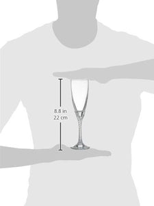 Pasabahce Twist Champagne Flute Set, 150ml, Set of 6,Transparent - Home Decor Lo
