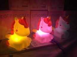 Gomerrykids.com Kid's Silicone Portable Cute Nursery Unicorn LED Night Light Lamp (Multicolour) - Home Decor Lo