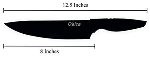 Q'sica Non-Stick 8.0" Chef's Kitchen Knife with Blade Cover, Black - Home Decor Lo