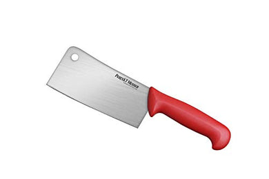 PERFEKT MESSER Professional Meat Cleaver/Knife, Chopper, 6 Inches Japanese Steel Blade with Strong Grip,German Design - Red, 11 inch - Home Decor Lo