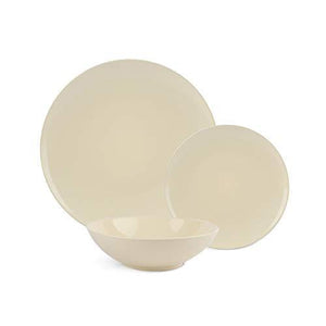 AmazonBasics 18-Piece Stoneware Dinnerware Set - Cream, Service for 6 - Home Decor Lo