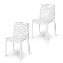 Load image into Gallery viewer, Supreme Web Plastic Chairs for Home, Outdoor &amp; Garden (Set of 2, Milky White) - Home Decor Lo