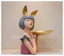 Load image into Gallery viewer, SHREEARI Enterprises Stylish Girl Holding Plate Home Decor SHOWPIECE (Size 19 cm Width* 30 cm Height) Set of 2