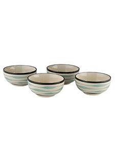 VarEesha Mugdha Off-White Ceramic Veg Bowls/Katori Set of Four - Home Decor Lo