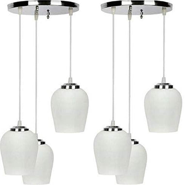 SR Lighting Glass Pendent Celling Lamp Hanging Two Fitting Colorful and Decorative Hanging Light Set of Two