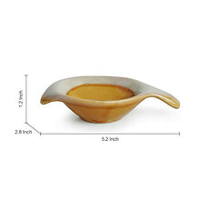 Load image into Gallery viewer, ExclusiveLane Dual-Glazed Studio Pottery Ceramic Chutney Bowl Set (40 ML, Small, Set of 2, Mustard Yellow and Off White) - Home Decor Lo