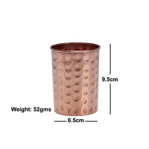 The Indus Valley Hammered Leak Proof Healthy Copper Water Bottle 1000 ml,Set of 2 Copper Glass Tumblers 250 ml - Home Decor Lo