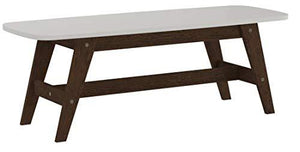 Decornation serene wooden coffee table | movable table | center table | bench footrest table | mid century modern table study and work table, white. - Home Decor Lo
