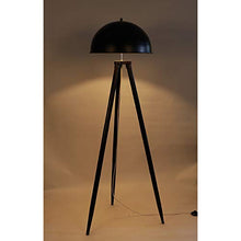 Load image into Gallery viewer, Craftter Black Color 18 inch Dia Metal Shade and Dark Wooden Tripod Floor Lamp Decorative Night Standing Lamp - Home Decor Lo