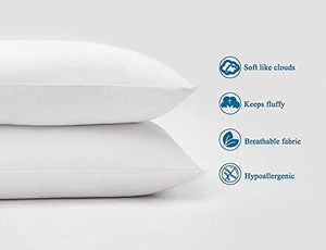 Urban Basics Plain Soft Cozy Fluffy Sleeping Microfibre Bed Pillow for Bed & Living Room (17 in x 27 in, White) - Pack of 4 (PIL01_4) - Home Decor Lo