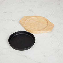 Load image into Gallery viewer, Home Centre Truffles-Hazel Sizzler Plate with Wooden Base - Black - Home Decor Lo