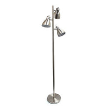 Load image into Gallery viewer, Simple Designs Home LF2007-BSN Simple Designs Metal 3-Light Tree Floor Lamp, Brushed Nickel Finish - Home Decor Lo