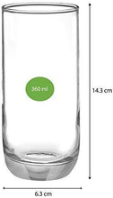 Load image into Gallery viewer, Amazon Brand - Solimo Anya High Ball Glass Set, 360ml, Set of 6, Transparent - Home Decor Lo
