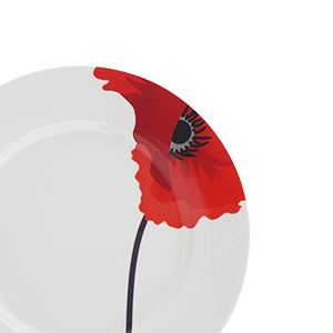 AmazonBasics 18-Piece Kitchen Porcelain Dinnerware Set, Dishes, Bowls, Service for 6, Poppy - Home Decor Lo