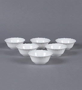 Larah by BOROSIL Veg Bowl (185ml, White)- Set of 6 - Home Decor Lo