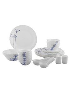 LaOpala Opalware Dinner Set - 35 Pieces, White - Home Decor Lo