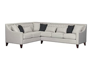 Solid sal Wood Velvet 5 Seater Corner Sectional Button Tufted Chesterfield L Shape Sofa Set for Living Room, Off-White (Orientation - Left Hand Side Facing) - Home Decor Lo