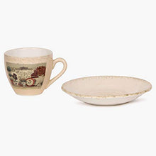 Load image into Gallery viewer, Home Centre Garden Banquet Dolomite Cup and Saucer Set of 6 with Stand - Multicolour - Home Decor Lo