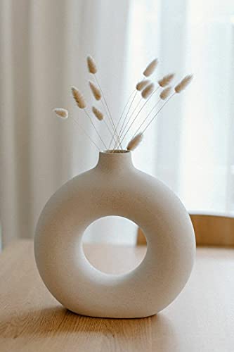donut shaped plant pot The Vintage Artefacts Donut White, Ceramic Pot and vase Handcrafted, R – Home Decor Lo