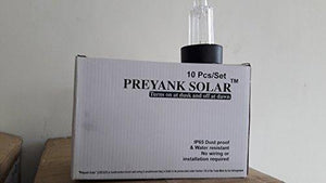 Preyank Solar 10X Solar Light For Path Garden Outdoor Landscape Yard Warm White LED Lamp, Black - Home Decor Lo