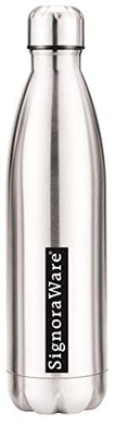 Signoraware Aace Single Walled Stainless Steel Fridge Water Bottle, 1 Litre, Cola Silver - Home Decor Lo