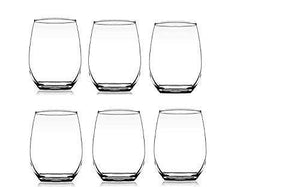 ALOKRUPSWAM Fancy Crystal Set of 6 Round Oval Glass Creative Juice Beer Mug/ Belly Cup, Tea Cup, Wine Glass, Goblet Shape, Drink Cup, Milk Cup, Water Cup (Capacity: 200ml) - Home Decor Lo