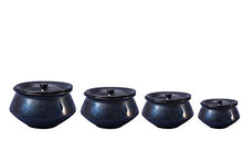 Load image into Gallery viewer, Caffeine Ceramic/Stoneware Serving Haandi Casserole (Black) - Set of 4 - Home Decor Lo
