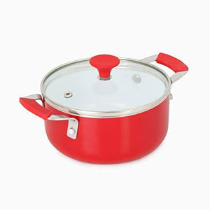 Home Centre Beattles Briston Aluminium Casserole with Lid - Red - Home Decor Lo