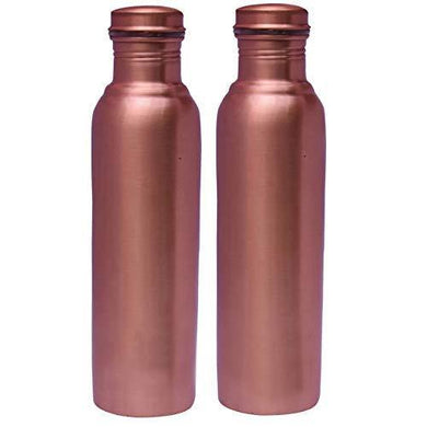 COPPERTOWN Copper Water Bottle, Set of 2, 1000 ml, brown - Home Decor Lo
