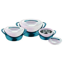 Load image into Gallery viewer, Pinnacle Panache Matte Casseroles Set of 3 (600ml + 1200ml + 2500ml) Stainless Steel 304 Inner Body to Keep Food Hot (Teal) - Home Decor Lo