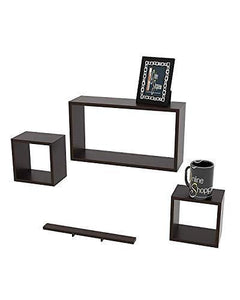 Onlineshoppee Rafuf Floating Wall Shelf with 4 Shelves (Brown) - Home Decor Lo