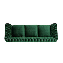 Load image into Gallery viewer, Solid Wood Velvet Button Tufted 3 Seater Chesterfield Sofa Set for Living Room, Green - Home Decor Lo