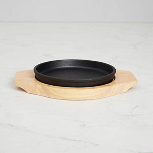Home Centre Truffles-Hazel Sizzler Plate with Wooden Base - Black - Home Decor Lo