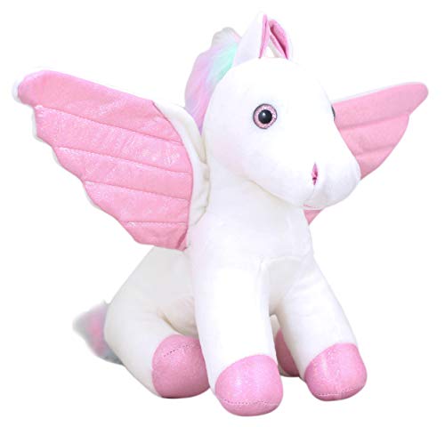 Tickles Beautiful Angel White Horse with Purple Wings Soft Plush Toy for Kids 25 cm - Home Decor Lo